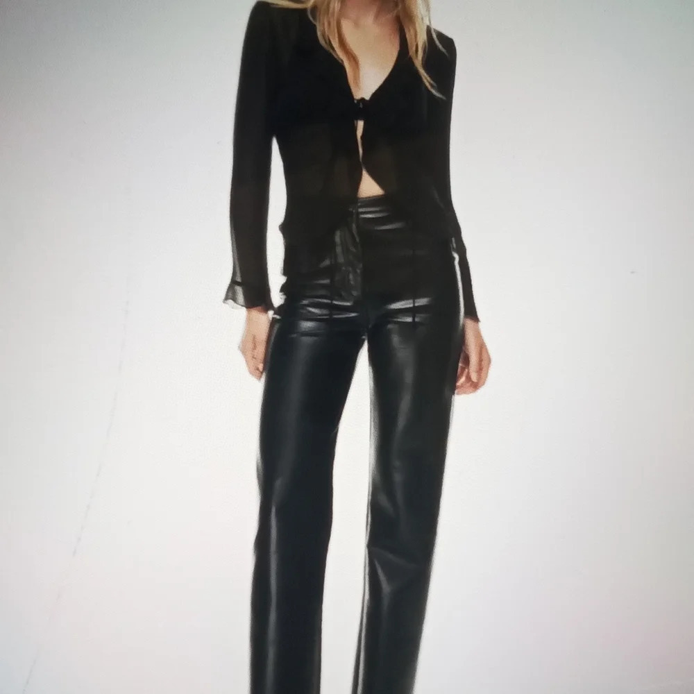 Aritza Wilfred Melina high waisted vegan leather black women's pants size 8 - Picture 1 of 9
